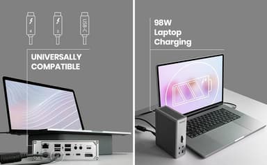 CalDigit TS4 1 til 18 USB-C-dokkingstasjon kompatibel med Thunderbolt 4 og 3, USB4-støtte for M1 og M2