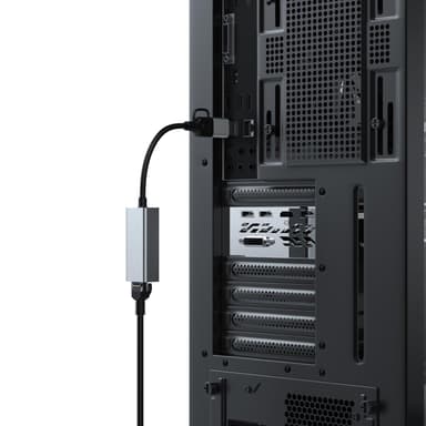 NÖRDIC USB-A 3.0 til Giga Ethernet nettverksadapter USB-A og USB-C Space Grey Aluminium RTL8153