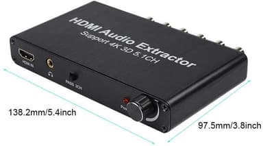 NÖRDIC 4K 3D HDMI Audio Extractor 5.1CH 6RCA Support for DTS / AC3