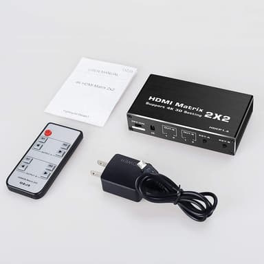 NÖRDIC Matrix HDMI Switch 2 til 2 HDMI 2.0 4K 60Hz HDCP1.4 3D YUV 4: 2: 0