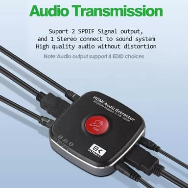 NÖRDIC HDMI 4K120Hz 8K60Hz avtrekker HDMI til 1xHDMI 2xToslink 1xStereo RL HDCP2.3 HDR10 EDID