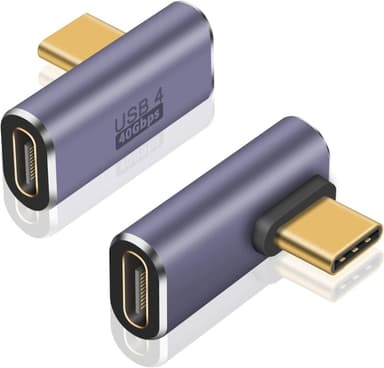 NÖRDIC USB4 vinklet adapter hann til hunn 40G 8K60Hz PD100W