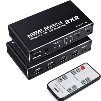 NÖRDIC Matrix HDMI Switch 2 til 2 HDMI 2.0 4K 60Hz HDCP1.4 3D YUV 4: 2: 0