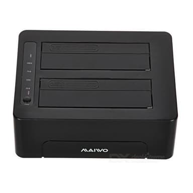 Maiwo K3082 USB 3.1 Gen1 5Gbps Docking Station for 2,5 3,5 SATA HDD Opptil 14TB med støtte for UASP, Støtte for Sataiii 6Gbps Hard Disk Cloning