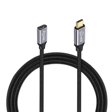 NÖRDIC 1m USB3.2 SuperSpeed ​​​​USB 5Gbps USB-C til C skjøtekabel med strømforsyning 60W og 4K60Hz video
