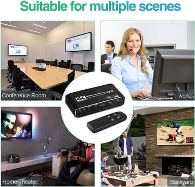 NÖRDIC HDMI Matrix switch 2X2 med avtrekker 4K60Hz RGB 8: 8: 8 18Gbps 3D HDR HDCP2.2