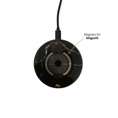 Marie Wolt trådløs lader - Black Marble/Black
