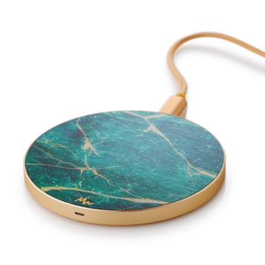 Marie Wolt trådløs lader - Green Marble/Gold