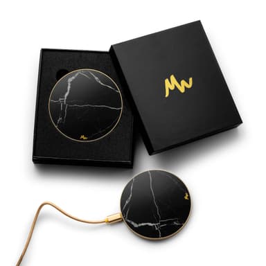 Marie Wolt trådløs lader - Black Marble/Gold