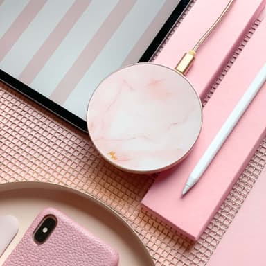 Marie Wolt trådløs lader - Pink Marble/Gold