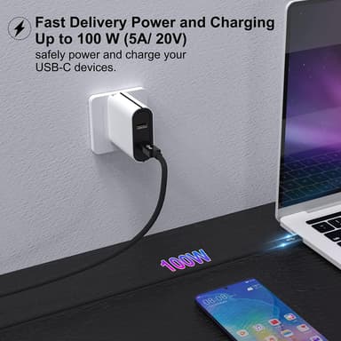 NÖRDIC USB4-kabel 2m 40Gbps data 8K video PD 100W kompatibel med Thunderbolt 3