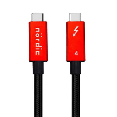 NÖRDIC 3m Thunderbolt 4 USB-C kabel 40Gbps 100W lader 8K video kompatibel med USB 4 og Thunderbolt 3