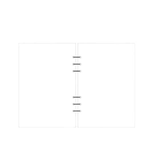 A6 blankt påfyllingspapir for 6-hulls perm notatbok 45-arks Hvit