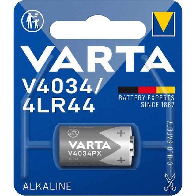 Varta Alkaline Battery LR44 | 6 V DC | 170 mAh | 1-Blister | Blå / Sølv