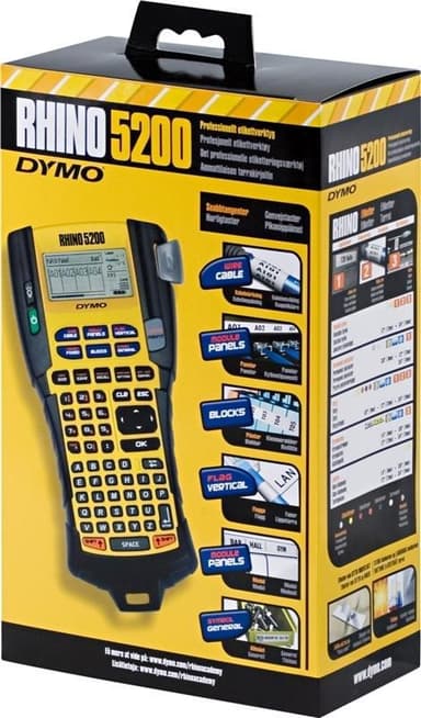 DYMO RhinoPRO 5200 märkmaskin, handhållen, gul/svart