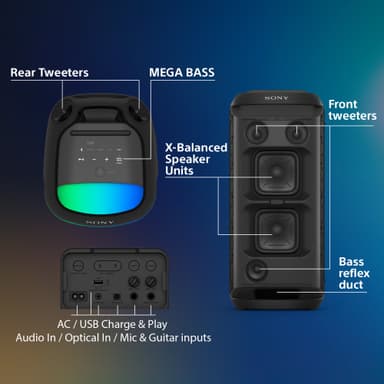 Sony SRS-XV800 trådløs bærbar høyttaler (sort)