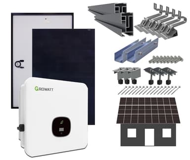 Solcellepakke  8kW 230V 3-fas med festemateriell
