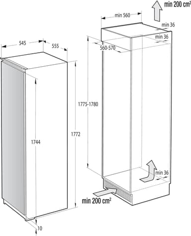 Hisense kjøleskap RIL391D4BWE (innebygd)