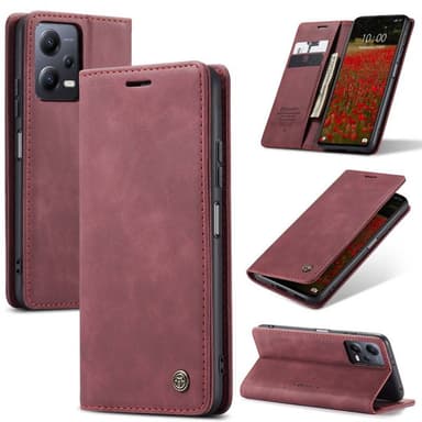CaseMe Smart Magnet Flipdeksel Xiaomi Redmi Note 12 5G - Burgund