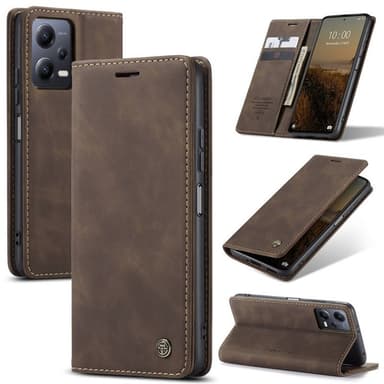 CaseMe Smart Magnet Flipdeksel Xiaomi Redmi Note 12 5G - Coffee