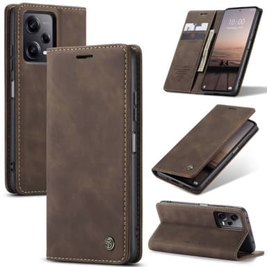 CaseMe Smart Magnet Flipdeksel Xiaomi Redmi Note 12 Pro 5G - Coffee