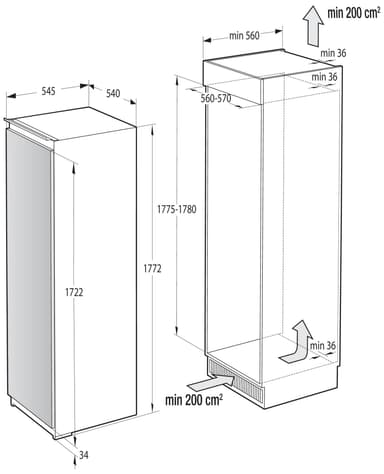 Hisense fryser FIV276N4AWF innebygd