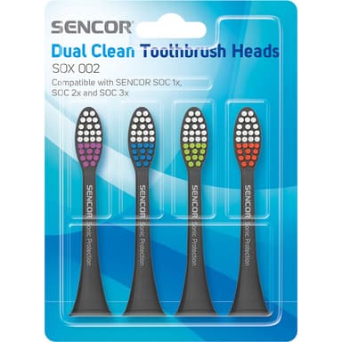 SENCOR Tannbørster 4-Pack Sonic Protection Svart Refill