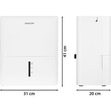 SENCOR Bærbar Avfukter 31 m2, 10 L / 24 t