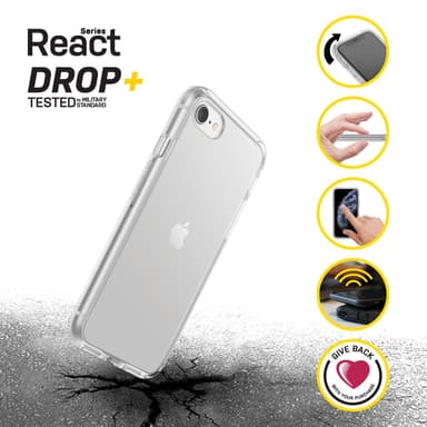 iPhone 7/8/SE 2020 Deksel React Transparent Klar