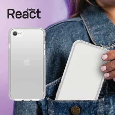 iPhone 7/8/SE 2020 Deksel React Transparent Klar
