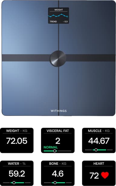 Withings Body Smart baderomsvekt WBS13-Black-All-Inter