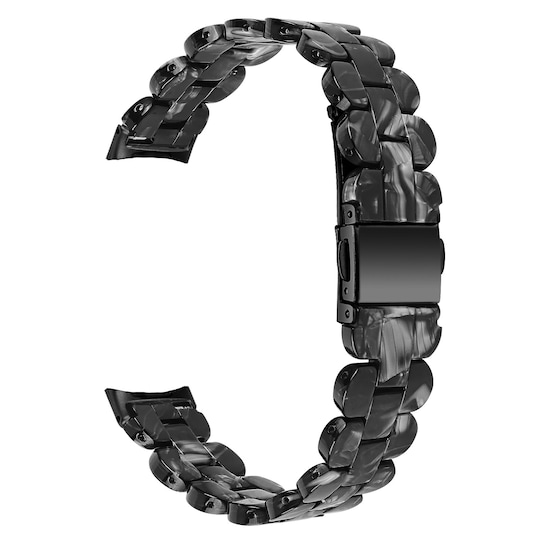 INF Klokkebånd harpiks / rustfritt stål Sort Fitbit Inspire 1 / 2 / 3 / HR