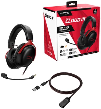 HyperX Cloud III gaming headset (sort/rød)