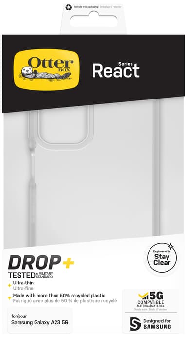 Otterbox Samsung Galaxy A23 5G Deksel React Transparent Klar