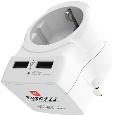 SKross Europa til UK USB reiseadapter 322912