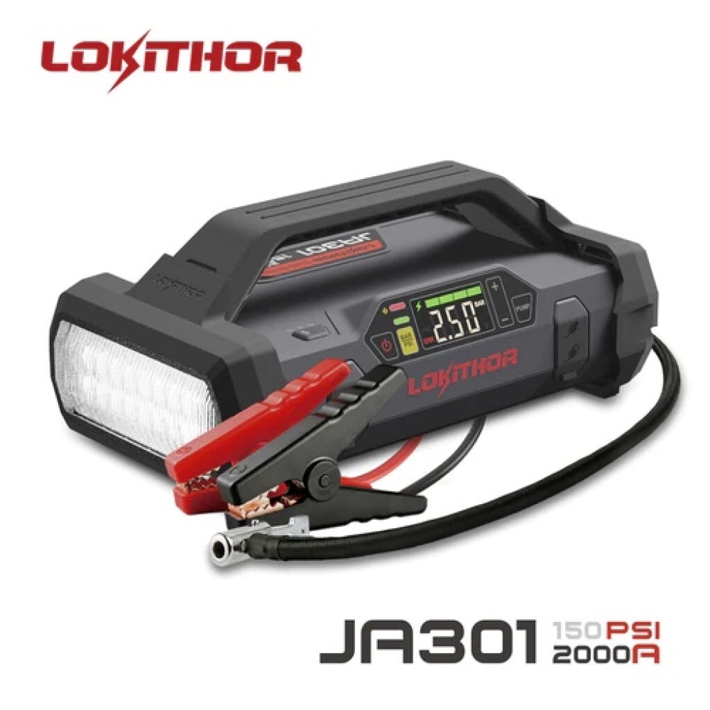 2000A 12V Lithium Starthilfe mit Kompressor & LED - Lokithor JA301  Powerpack Unboxing & Anleitung 