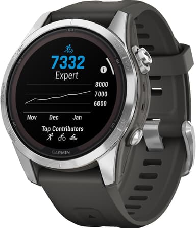 Garmin Fenix 7S Pro Solar smartklokke, 42mm (sølv)