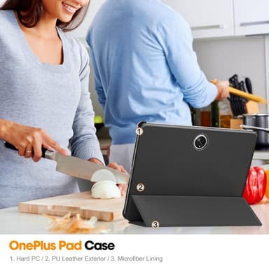 Slim Fit Dekselveske til OnePlus Pad Auto Wake/Sleep - Svart