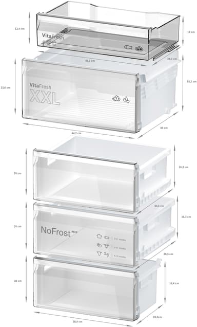 Bosch Kjøleskap/fryser kombinasjon KGN39OXBT (Black inox-antifingerprint)