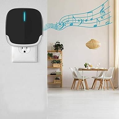 Plug & Play Trådløs ringeklokke med lang rekkevidde, svart