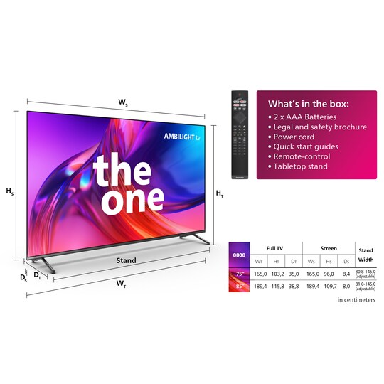 Philips 85” The One PUS8808 4K LED Smart TV (2023)