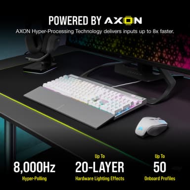 Corsair K70 PRO RGB mekanisk gamingtastatur (hvit)