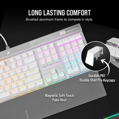 Corsair K70 PRO RGB mekanisk gamingtastatur (hvit)