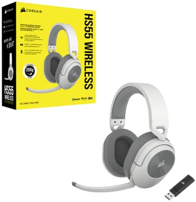 Corsair HS55 trådløst gaming headset (hvit)