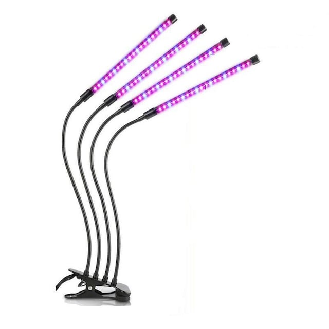 INF Plantelampe / vekstbelysning med 4 fleksible LED-lysstoffrør 1-pack