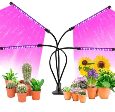 INF Plantelampe / vekstbelysning med 4 fleksible LED-lysstoffrør 1-pack