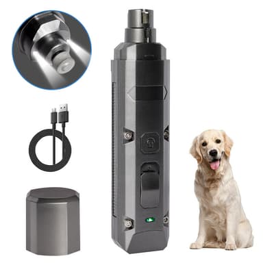 Elektrisk sällskapsdjursnageltrimmer för hund nagelslip 8000RPM lågbrus Grå