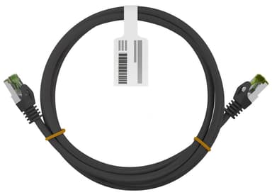 RJ45 patchkabel med CAT 8.1 S/FTP råkabel, AWG 26, svart