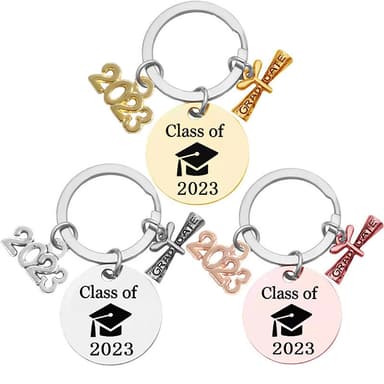 2023 Eksamensnøkkelring konfirmasjonsgave 3-pakning