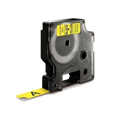 DYMO D1 märktejp standard 12mm, svart på gult, 7m rulle